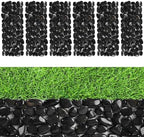 River Rock Stepping Stones Outdoor for Garden Walkway, 6 Pcs 16" L x 6" W Rectangle Shape Paver Step Stones Polished Pebble River Stone Mat for Yard Lawn Patio Pathway Walk Way - Black by dojobkinb