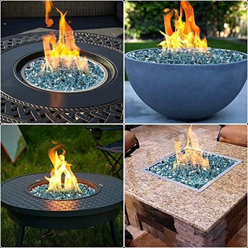 Mr. Fireglass 10 lbs High Luster Fire Glass, 1/2 Inch Reflective Aqua Blue - Image 4