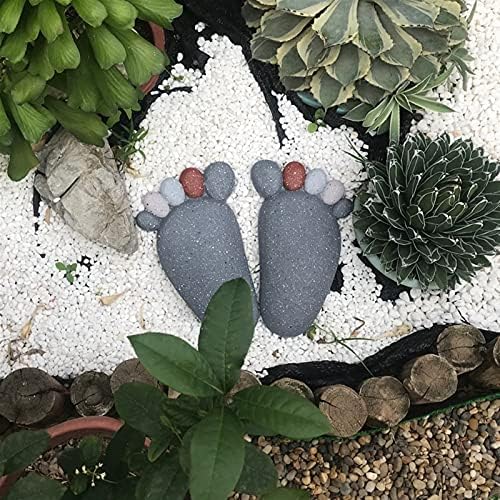 1 Pair Human Footprint Stepping Stone Set, Garden Feet Stepping Mat Lawn Panel Decorative Stepping Resin Stone, 11.4"x7.1" (Color : Dark Gray) - Image 5