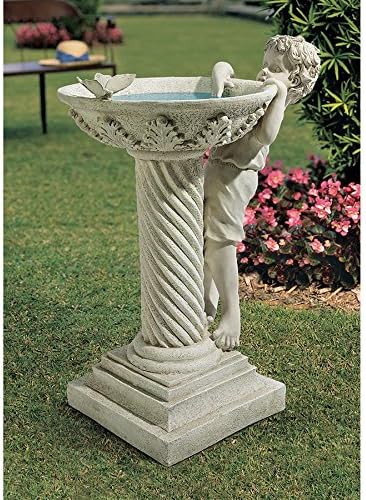 Design Toscano EU1392 Summer's Splash Sculptural Birdbath,antique stone - Image 2