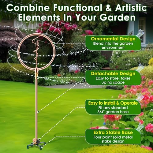 34" Ornamental Sprinkler, 360° Rotating, Wave Spiral - Image 4