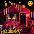 Halloween Meteor Shower Lights Outdoor 2 Pack 16 Tubes Orange and Purple - Image 4