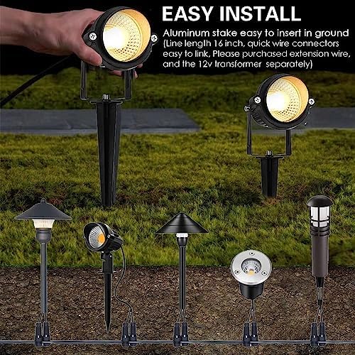 5W Spot Lights Outdoor 5000K Daylight White Flag Pole Light 12V~24V AC/DC LED Landscape Spotlights, Waterproof Low Voltage Landscape Lighting for Yar (10) - Image 5