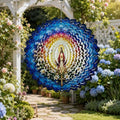 Shwing Wind Spinner 12 Inch Jesus Sacred Heart Wind Spinner Hanging Wind Sculptures Christian Faith Decor Cross Dove Metal Ornament Outdoor Kinetic Garden Art for Patio Porch Garden Decoration by Unknown