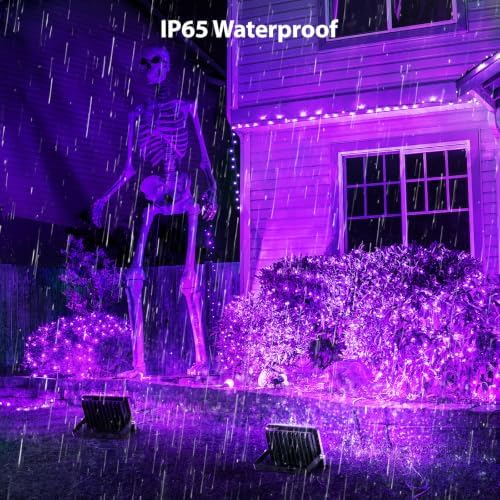 Onforu Purple Halloween Lights, 30W Dusk to Dawn Floodlight 2 Pack LED Flood Light Outdoor Decoration, Auto ON/Off Plug in Spot Light, IP65 Waterproof Uplighting Uplights for Party Garden - Image 5