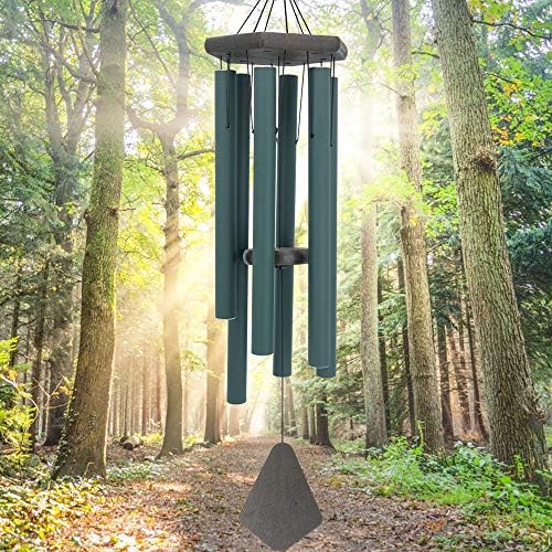 Large Wind Chimes for Outside 36 inch Green Deep Tone Garden Gift Outdoor by Astarin