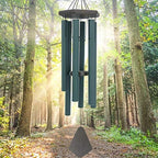 Large Wind Chimes for Outside 36 inch Green Deep Tone Garden Gift Outdoor by Astarin