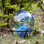 Kunjocy 10 Inch Gazing Balls for Garden, Hand Blown Indoor Outdoor Glass Garden Globes Balls for Outside Festive Yard Lawn Ornaments Decoration (Dark Blue) - Image 5