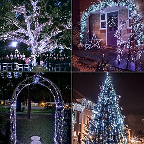JMEXSUSS 4 Pack Solar Fairy Lights, 33ft 100LED Solar String Lights, White - Image 2