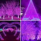 Solar Halloween Lights Outdoor 2 Pack 480 LED Solar String Lights Purple - Image 3