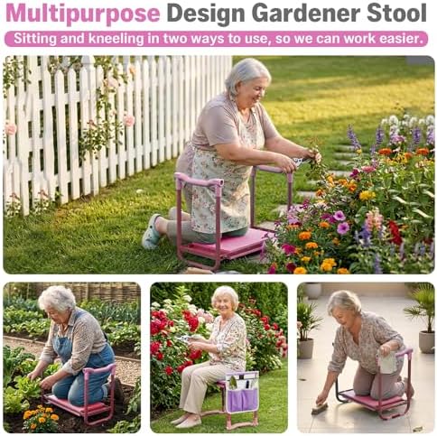 Garden Kneeler and Seat Heavy Duty, Foldable Gardening Stool Bench - Image 4