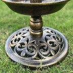 Westcharm 30 Inch Solar Powered LED Lighted Birdbath with Planter Bowl for Outdoors Yard Outside Outdoor Garden Decoration Pedestal Base Stand - Antique Bronze Polyresin Solar Bird Bath with Planter - Image 6