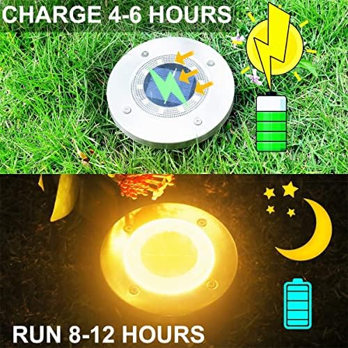 Solar Ground Lights,10 LED Solar Garden Lights Disk Lights Outdoor Waterproof Landscape Lights for Yard Walkway Patio Lawn Driveway Decoration,8LED,8pcs (10led 10pcs) - Image 4