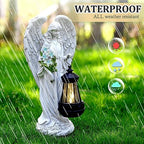 VChymm Solar Angel Outdoor Garden Decor Statues – 13.2 inches Solar Outdoor Sculptures for Outside Yard Art Patio Balcony Front Lawn Ornaments Gifts for Mom Grandma Women - Image 4