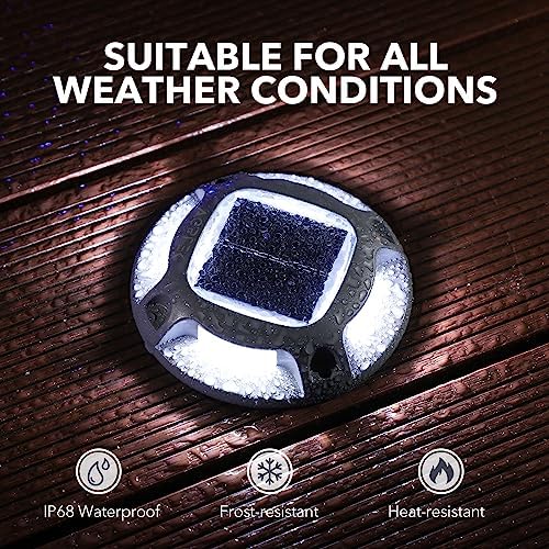 AGPTEK Solar Driveway Lights Outdoor 16 Pack, 2 Color Modes LED Deck Dock - Image 6