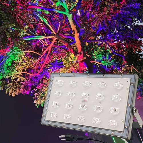 LED Rainbow Light RGB Flood Light 110V 40W IP65 Waterproof for Garden Backyard Outdoors by RSN+LED