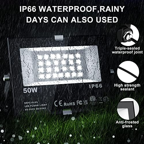 RGB Outdoor LED Flood Light 50W Color Changing Floodlights Spotlights Landscape Lighting Fixture Waterproof Landscaping Spot Light for Yard Garden Driveway Pathway Garden IP66 Waterproof (4 Pack) - Image 5