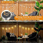 12Pack Hanging Cracked Glass Solar Lights Outdoor Waterproof, Warm White - Image 3