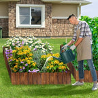 Rustic Pine Wood Garden Fence - 26.2ft Total Length (2pcs 13.1ft L*12in H) Easy to Install Sturdy Wooden Landscape Edging Border, No Fading Planter Fencing for Yard Flower Bed Lawns Pathway Tree - Image 6