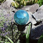 Achla Designs 6-Inch Crackle Gazing Globe Ball, Teal - Image 4