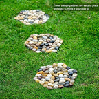 6 PCS Natural River Rock Stepping Stones for Garden Walkway - 9.5'' Hexagon Pebble Mats with Non-Slip Mesh Backing - Decorative Outdoor Stone Pavers for Patio, Lawn, Backyard Path & Landscaping Decor - Image 6