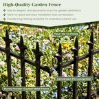 Giantex 10 Panels Decorative Metal Garden Fence, 18 FT No Dig Garden Border Fence with Fleur-de-Lis Finials, 17" H Heavy Duty Flower Bed Edging Fence, Folding Landscape Fencing for Yard, Pathway - Image 7