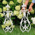 Sungmor Decorative Cast Iron White Flower Bed Fence - 28 Inches Tall 4 Pack - Image 5
