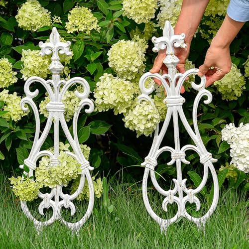 Sungmor Decorative Cast Iron White Flower Bed Fence - 28 Inches Tall 4 Pack - Image 5