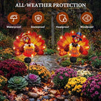 Lewondr 2PCS Thanksgiving Decorations Solar Fall Turkey Garden Stakes - Image 4