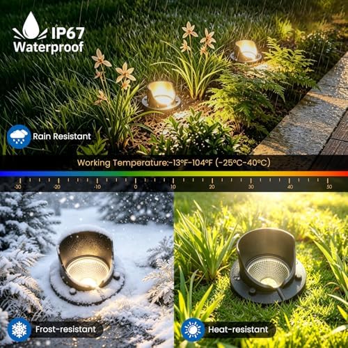 8 Pack 12W LED Low Voltage Landscape Well Lights, 2700K - Image 3