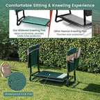 Goplus Garden Kneeler and Seat, Foldable Garden Bench for Kneeling & Sitting, Widened 8" EVA Soft Foam Pad, Heavy-Duty Garden Stool w/ 2 Large Tool Pouches, Gardening Gift for Women Men Seniors - Image 4