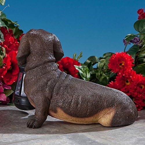 Bits and Pieces Dog Solar Powered Garden Lantern Statue, Resin - Image 6