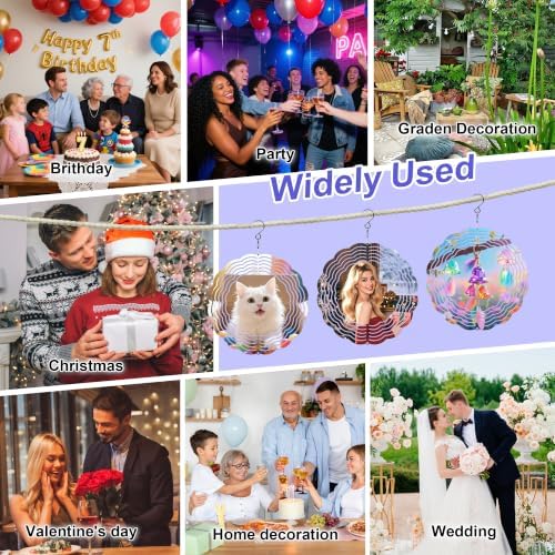 Sublimation Wind Spinner Blanks, 10 Pack Round Aluminum Blanks, 8 Inch - Image 2