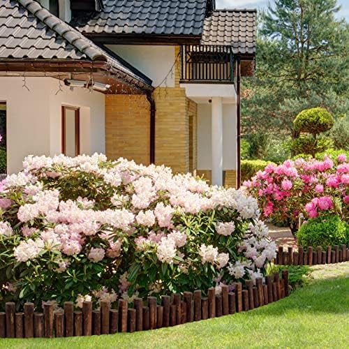 WORTH Wooden Log Rolls Garden Edging, 6.5" H x 47" L Landscape Lawn Border - Image 4