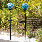 VCUTEKA Decorative Solar Garden Lights, 3.5" Mosaic Globe Stake 2 Pack - Image 2