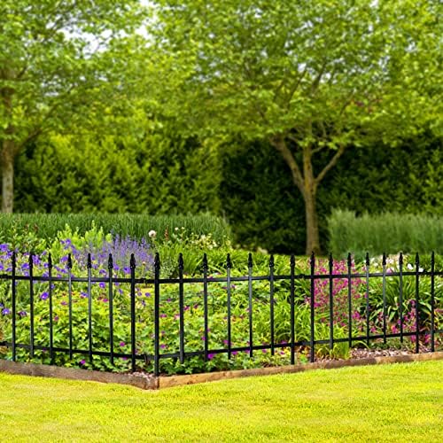 ARIFARO 5 Panels Metal Garden Fence 18" H x 22" W, Decorative Fence Panels - Image 4
