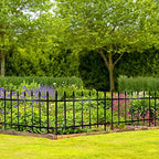 ARIFARO 5 Panels Metal Garden Fence 18" H x 22" W, Decorative Fence Panels - Image 4