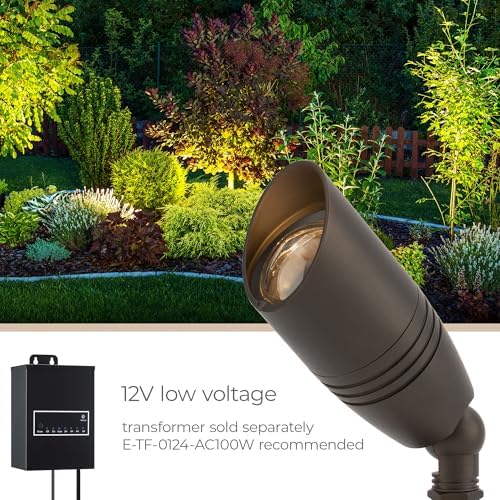 Amped Landscape Lighting 12V Accent Spot Light with MR16 Socket and Long Cowl in Bronze Powder Coated Aluminum - Image 3