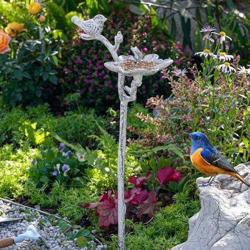 Sungmor Cast Iron Bird Feeder, Decorative Garden Stake, 26.2 Inches Tall - Image 5
