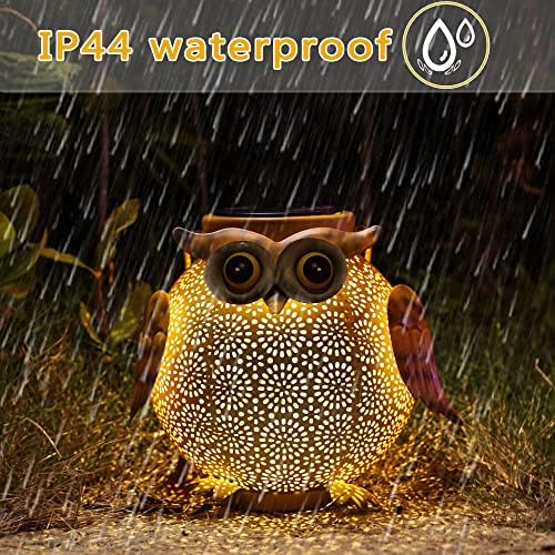 2 Pack Hanging Solar Lanterns - Garden Light Waterproof Metal Decorative Solar Lantern Lights Outdoor for Patio Yard Table Pathway with Owl Pattern - Image 5