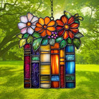Flowers and Books Acrylic Suncatcher - Image 3