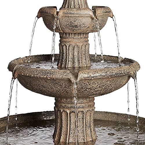 Farron 46" High Gray 3-Tier LED Lighted Outdoor Large Fountain - Image 3