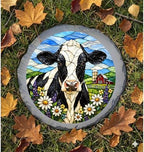 Magnolia Garden 10-Inch Holstein Cow - Faux Stained Glass Farmhouse Meadow Garden Stone, Weather-Resistant Resin Pathway Accent, Rustic Country Red Barn Outdoor Yard Decor & Walkway Plaque - Image 6