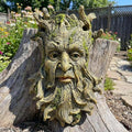 10.3" Whimsical Tree Face Sculpture, Garden Peeker Statue, Outdoor Trunk Tree Huggers Art, Landscape Accent Ornament, Hanging Fairy Elve Figurine for Yard Art, Trees Decor Wall Mounted Statues by EuirostWelcometovisit