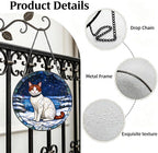 Stained Glass Window Hanging Turkish Van Cat Suncatcher Gifts for Mom 11.8" - Image 3