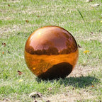 Stainless Steel Gazing Globe Mirror Ball, Decorative Gazing Balls for Garden, Reflective Smooth Garden Ball Sphere for Outdoor Yard Decoration (Orange, Dia: 8 inch) - Image 4