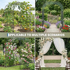 Garvee Metal Garden Arch Trellis, 7.5 Ft Black - Image 6