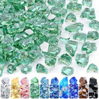 GasSaf 1/2 Inch Green Fire Glass Reflective Tempered Fireglass, 20 lb by GasSaf
