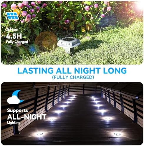 AGPTEK 2 Colors in 1 Solar Driveway Lights 12 Pack with Ground Spike Design - Image 5
