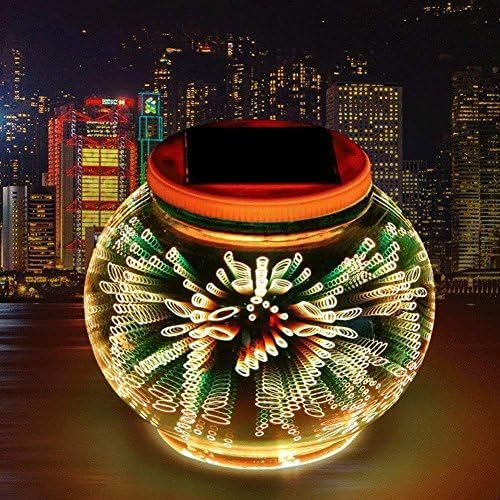 Solar Ball LED Garden Lights,DINOWIN Waterproof Color Changing Mosaic Glass Jar Rechargeable Solar Outdoor Night Lights Table Lamps for Christmas Home Party Decorations,Ideal Gifts (Dragonfly Lights) by keeda